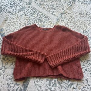 Forever 21 Brown Crew Neck Cropped Top